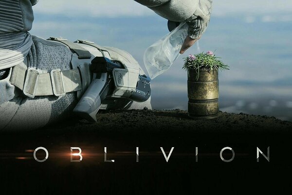 Poster for the film Oblivion. The struggle for life on the planet