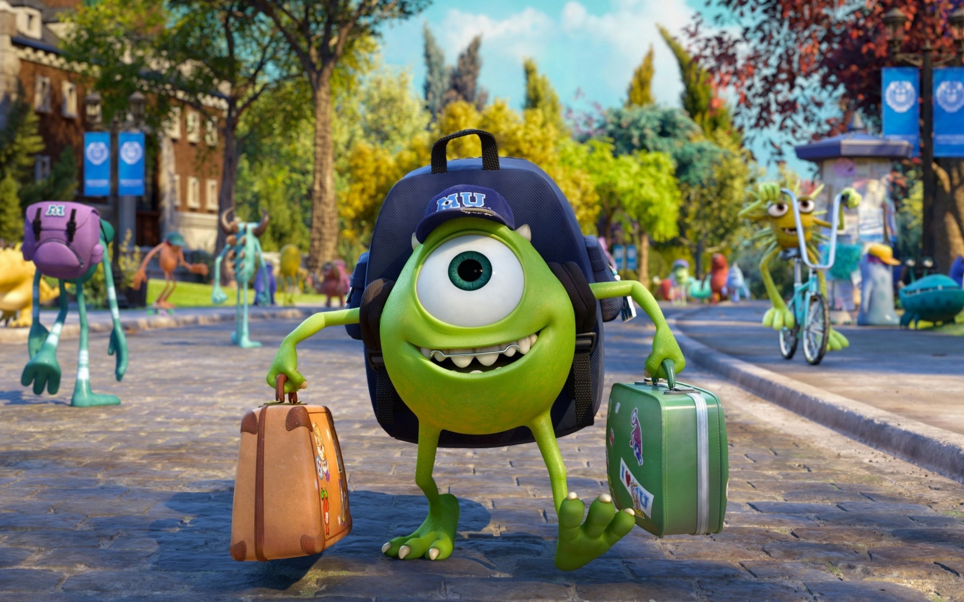 filmy ulica zabawa droga dziecko miasto disney pixar uniwersytet potworny film