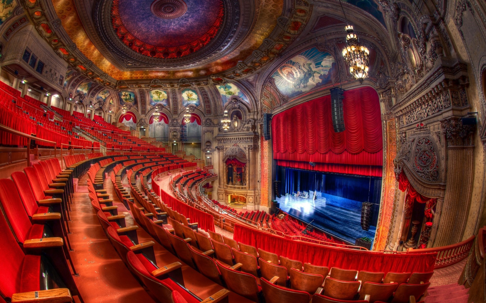 états-unis intérieur plafond architecture religion voyage à l intérieur art théâtre lieu auditorium scène chaises rouges chambre