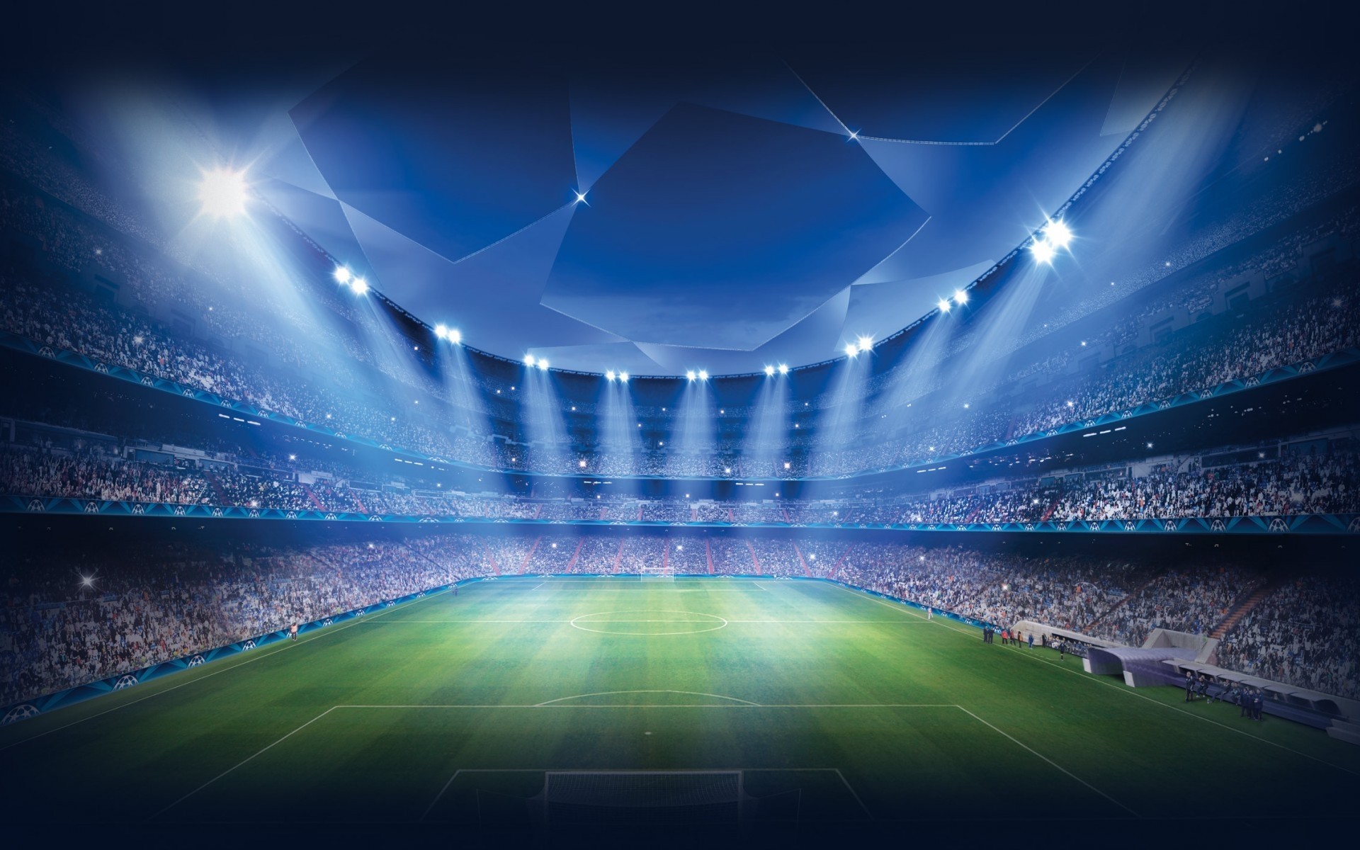 футбол аннотация движения свет стадион футбольное поле плакат лиги чемпионов