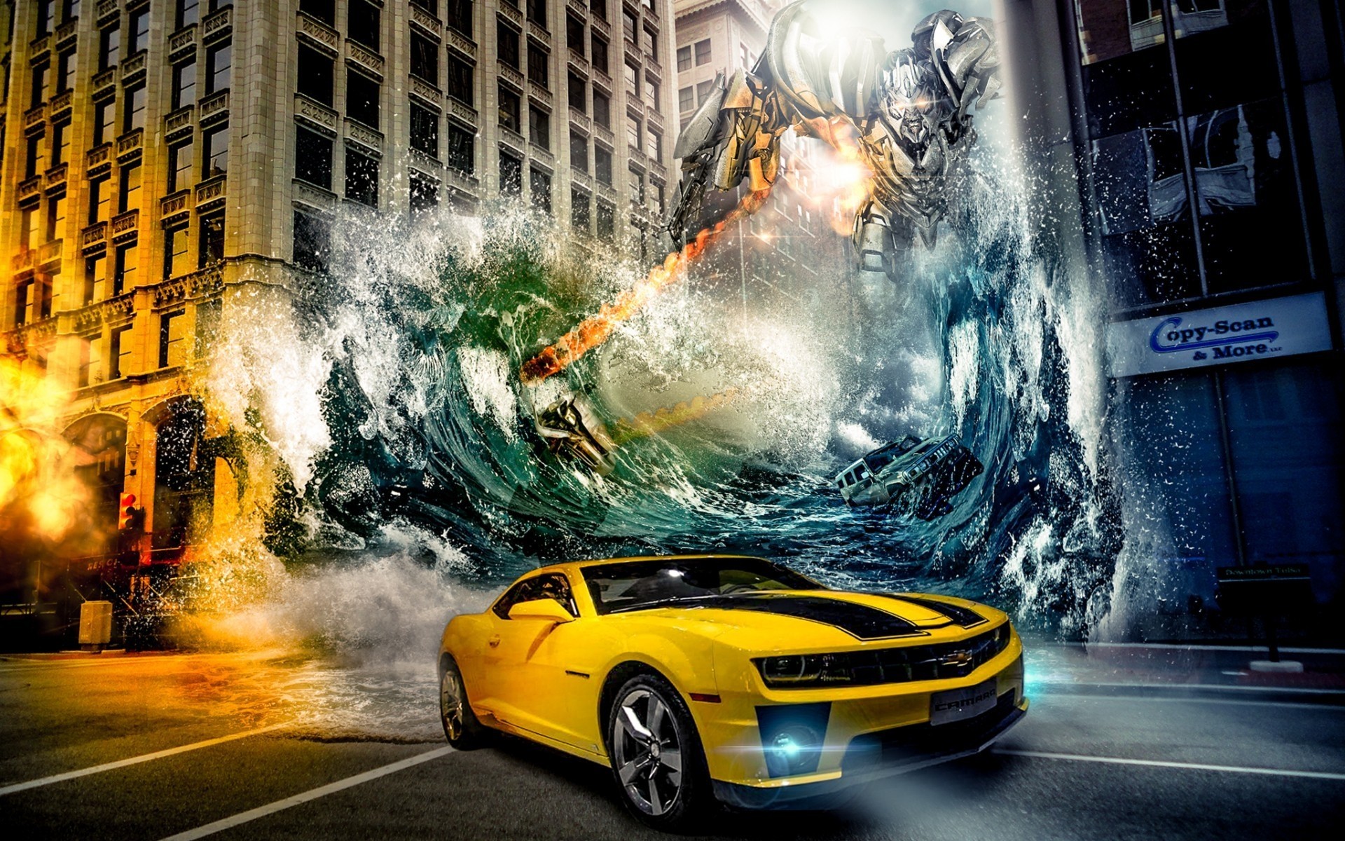 movies street city car road traffic light travel urban transportation system blur bus downtown motion muscle car