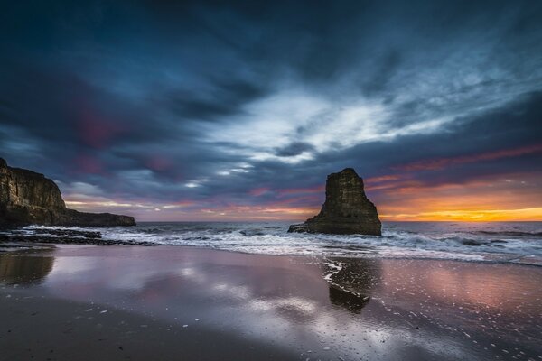 Abend Sonnenuntergang am Meer