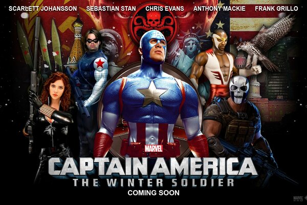 Il film Capitan America e vari personaggi del film