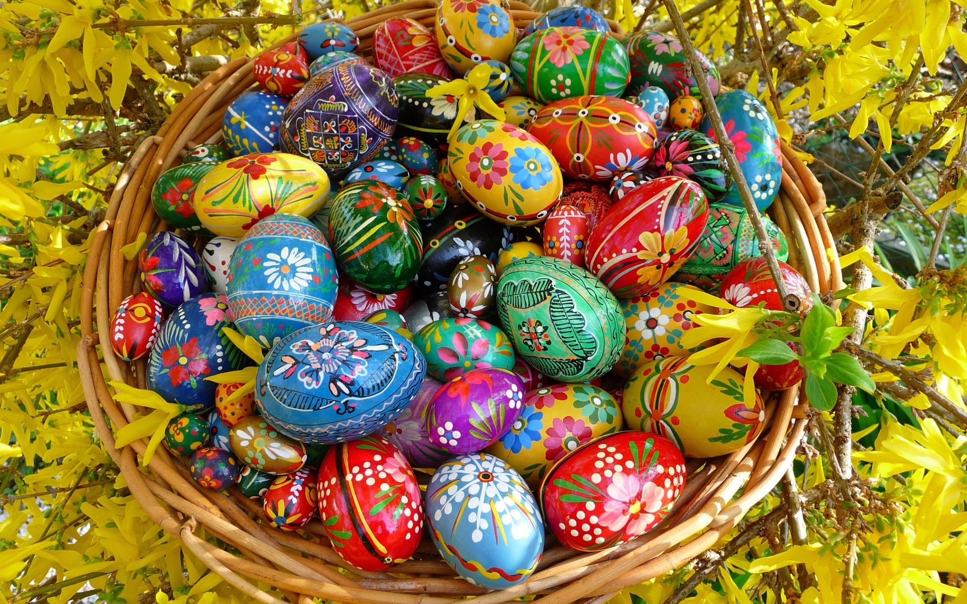 easter traditional celebration decoration season color bright egg handmade desktop basket festival motley gift ornate easter eggs