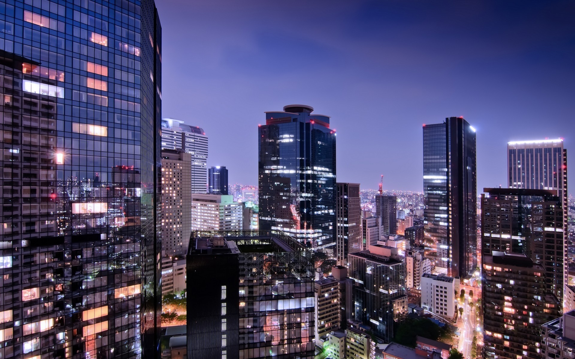 japan city downtown skyscraper cityscape architecture skyline office building dusk urban tower tall sky business modern travel apartment evening finance sunset lights landscape