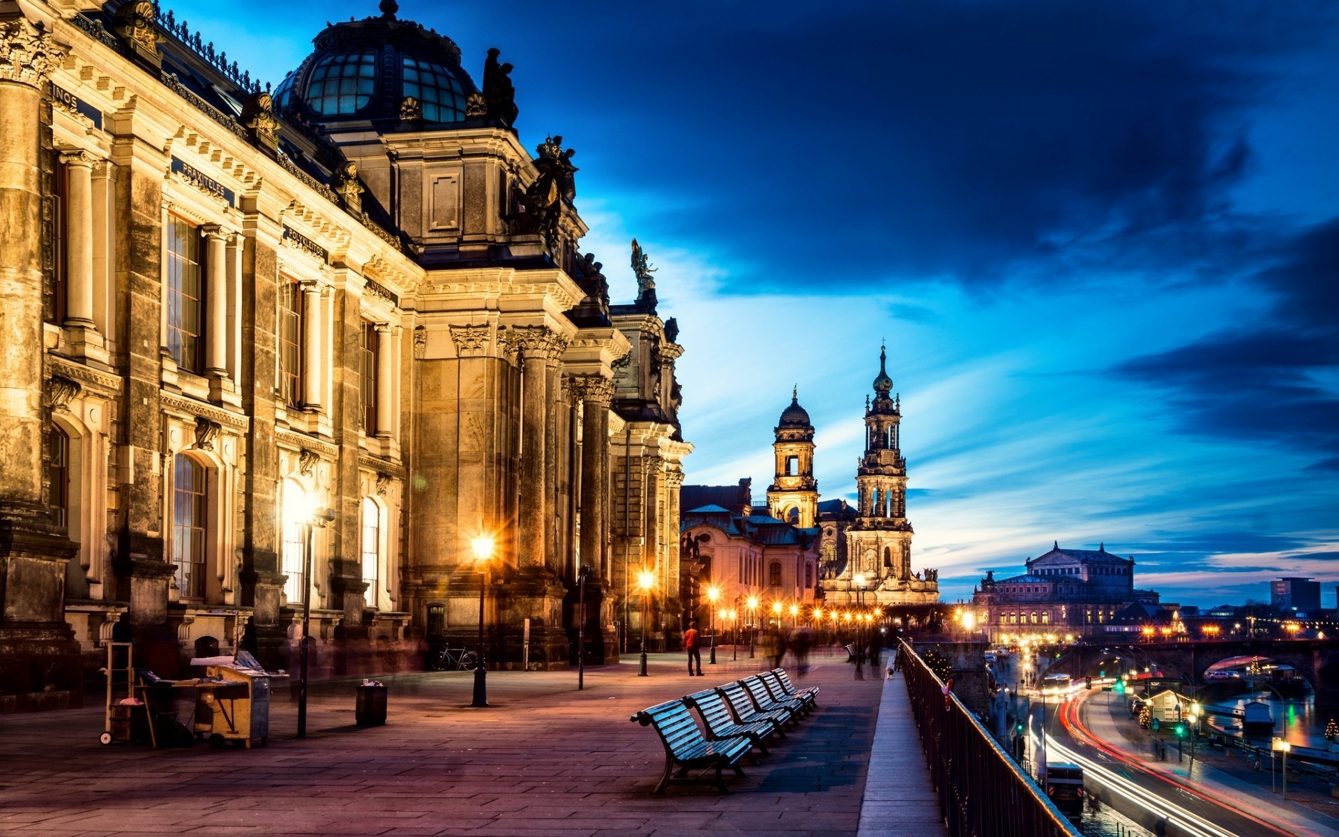 germany architecture travel city building dusk evening illuminated outdoors landmark tourism street sky urban cityscape town square landscape night lights