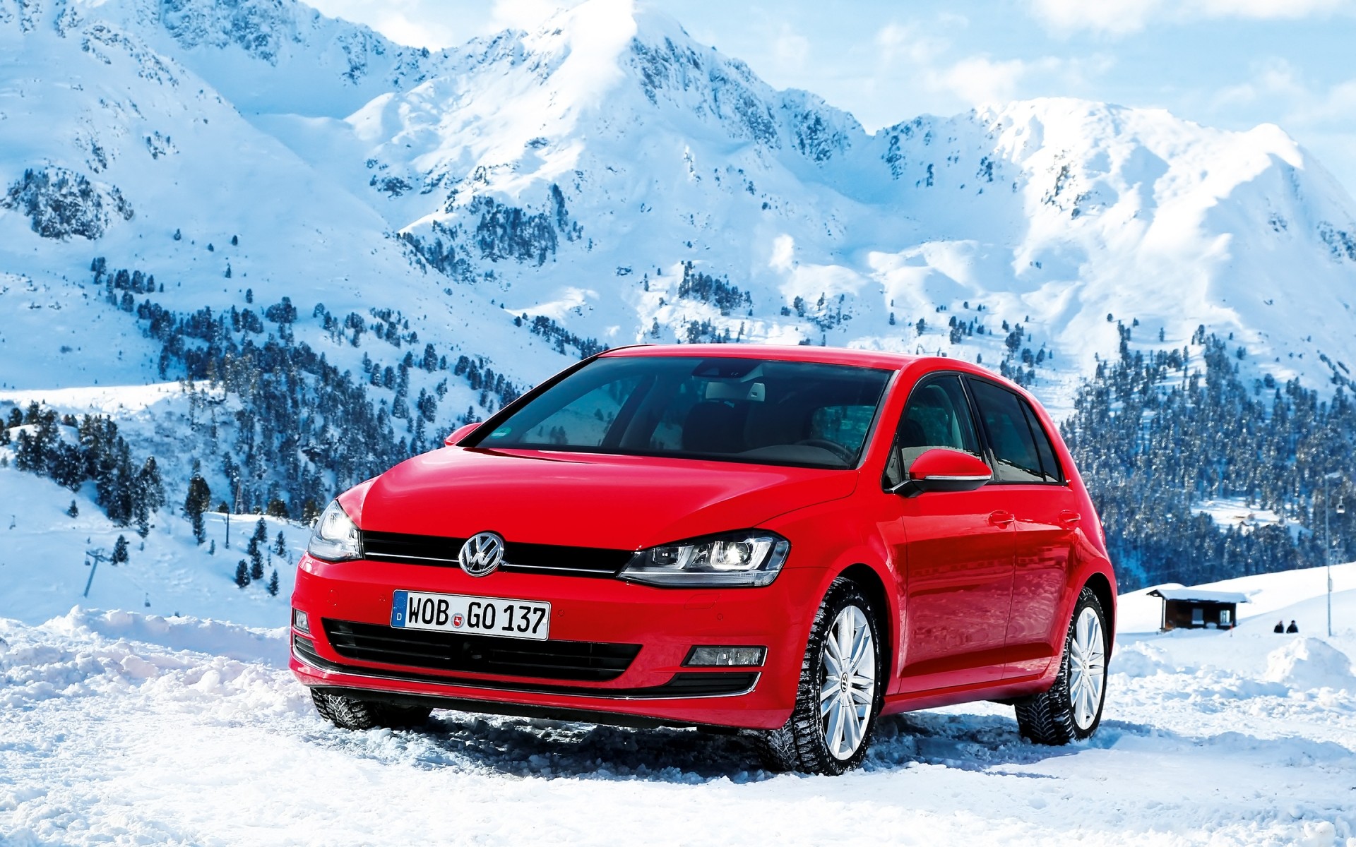 volkswagen schnee winter auto auto kälte eis berge transportsystem beeilen sie sich aktion track volkswagen golf