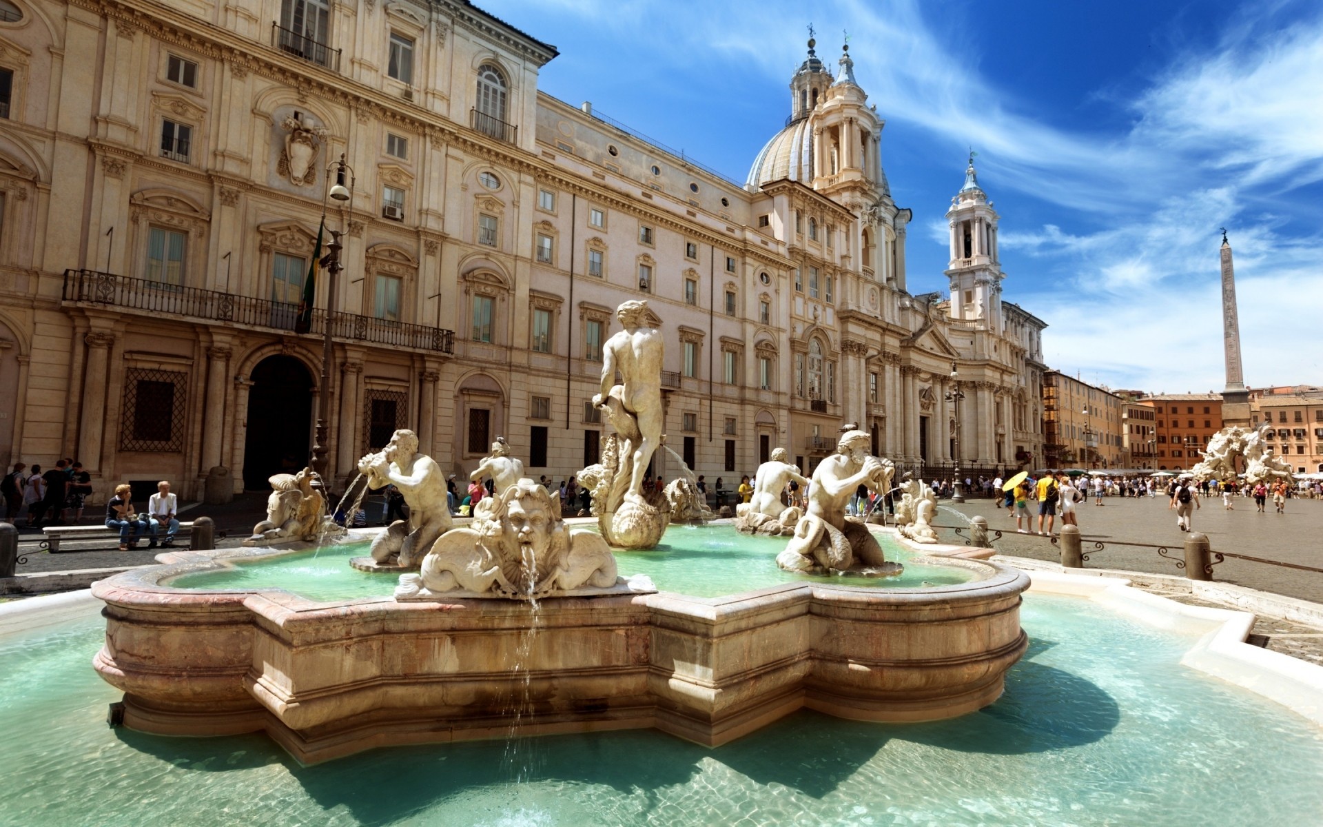 italy architecture travel fountain building tourism landmark city vacation statue sculpture sky exterior famous monument square castle old tourist place facade rome landscape