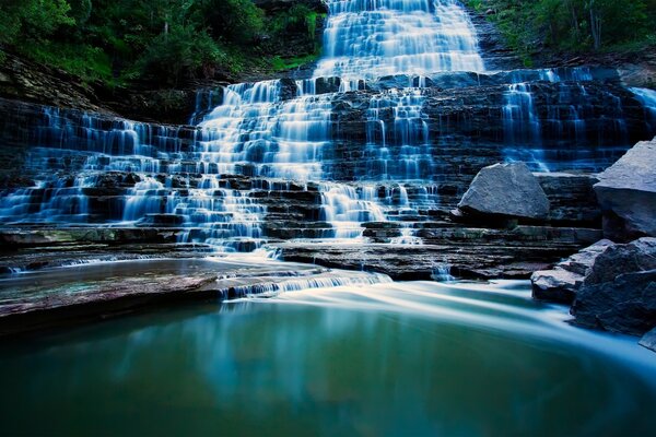 The purest waterfall in the mountains