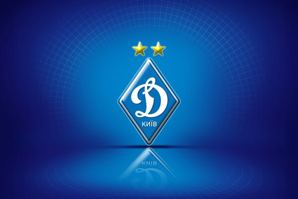 شعار نادي دينامو كييف لكرة القدم على خلفية زرقاء