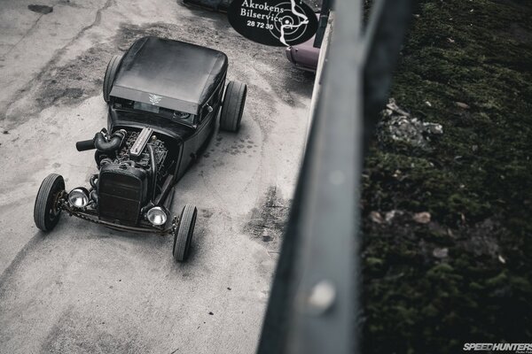 Amazing black hot rod