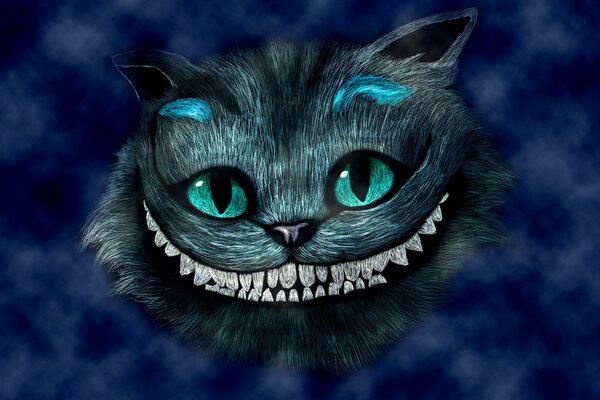 La cara del gato de Cheshire de la película Alicia en el país de las maravillas