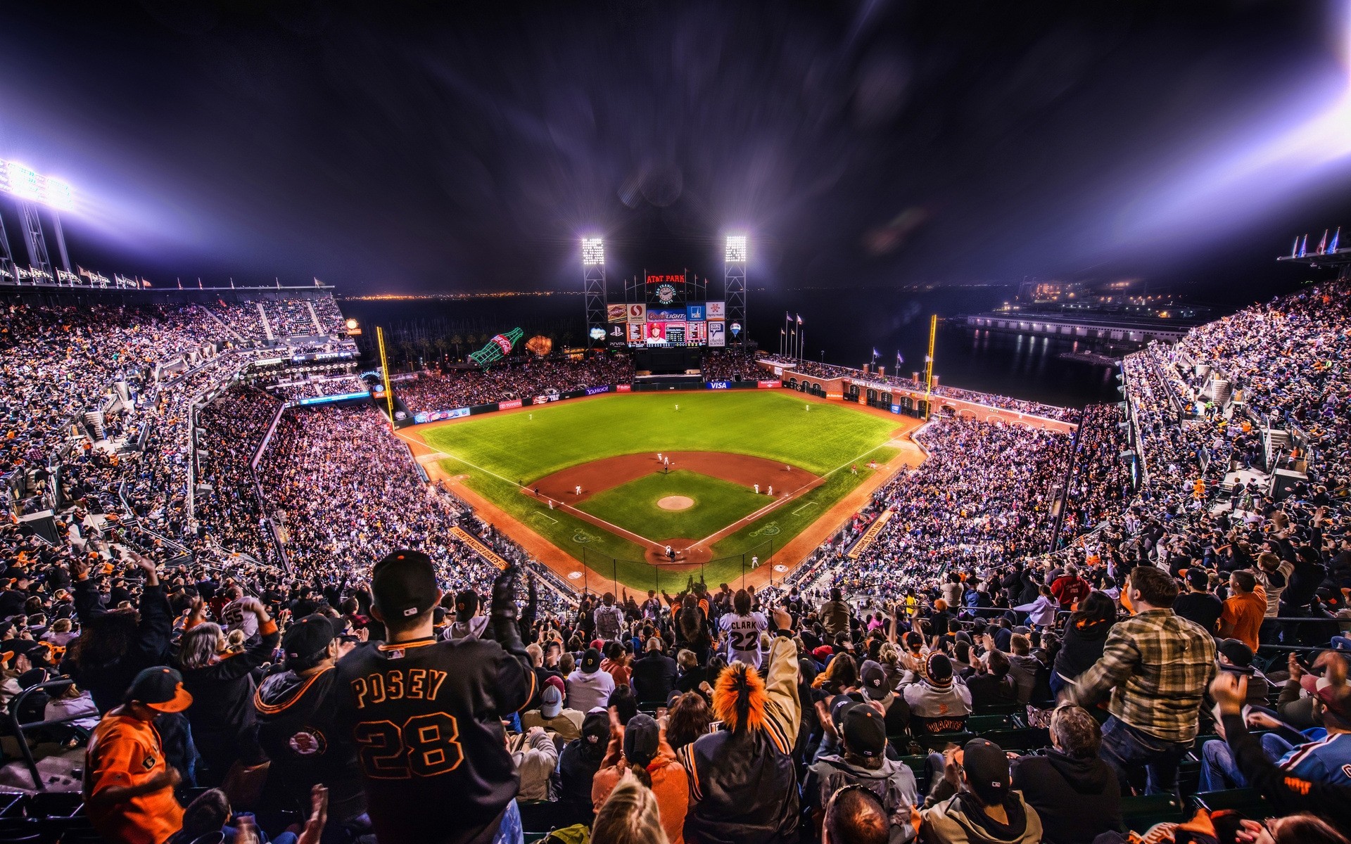 sport stadion menge publikum wettbewerb viele zuschauer sportfan band baseball fans nacht