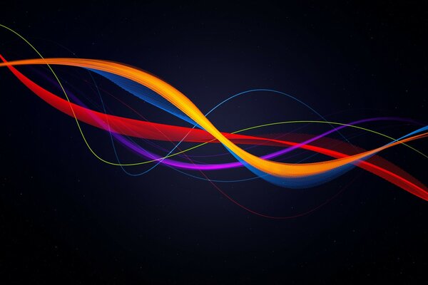 Abstract multicolored ribbons