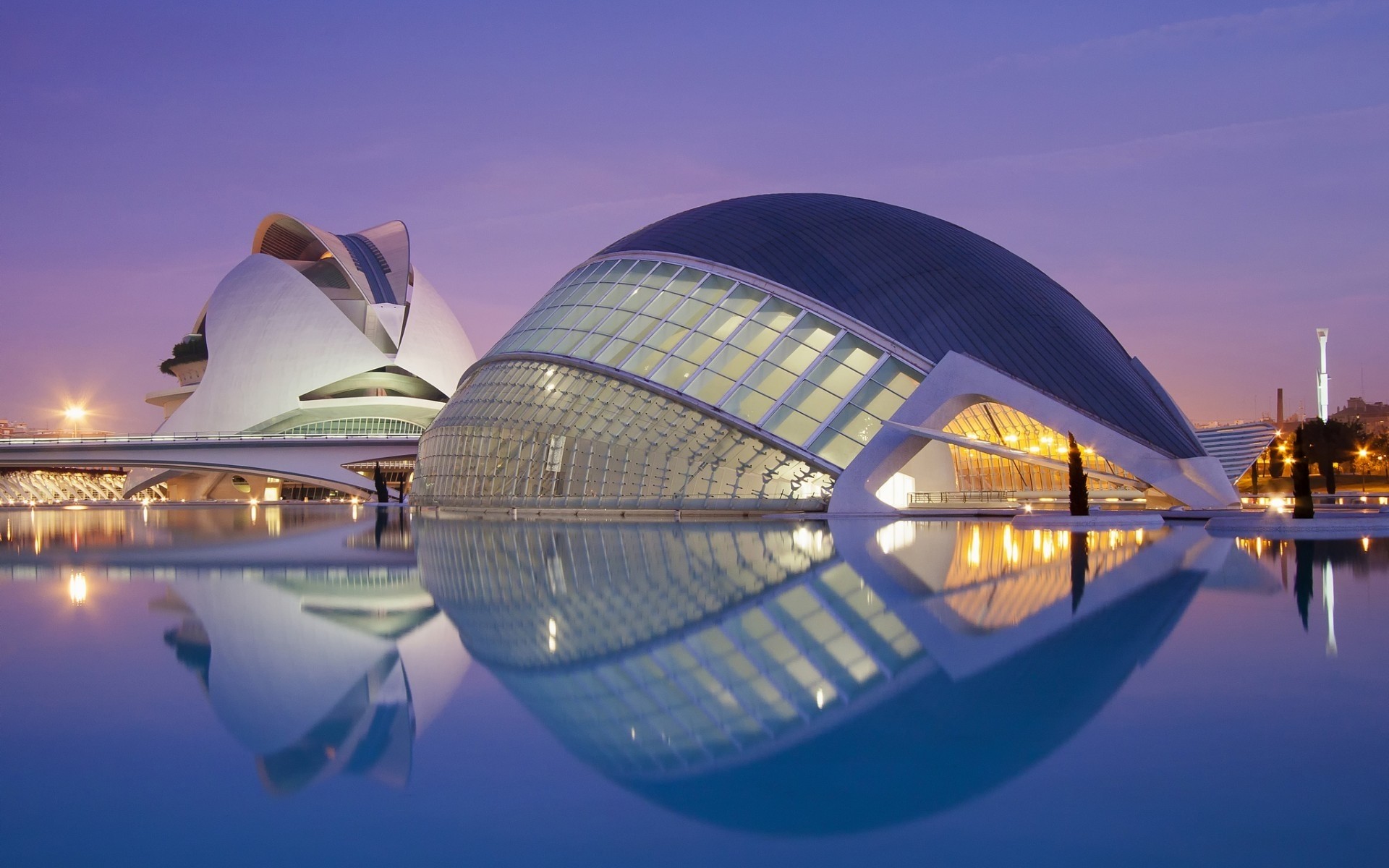 espagne ciel voyage architecture réflexion soir eau système de transport lumière ville coucher de soleil crépuscule pont paysage