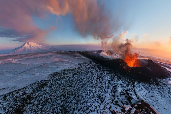 Volcanic eruption in Russia