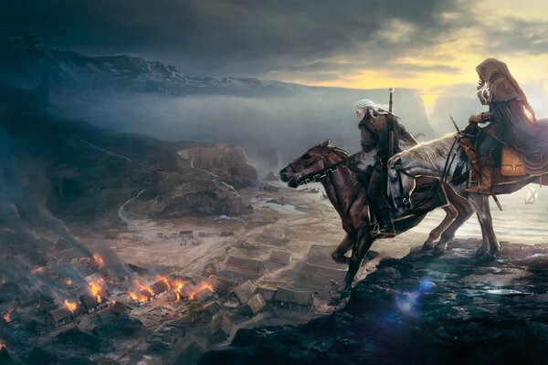 A woman on a horse in the game