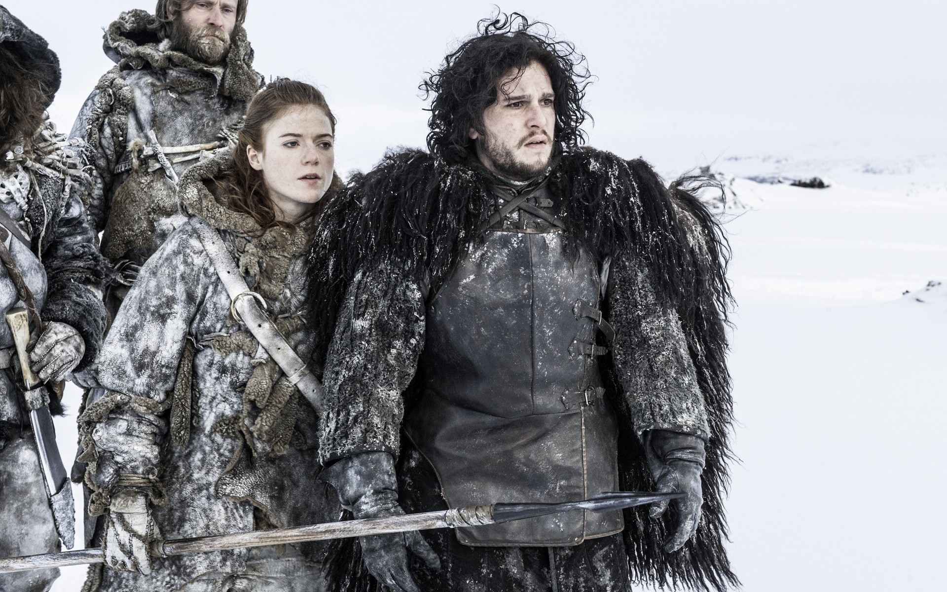 series de televisión invierno frío nieve retrato adulto hombre abrigo soldado desgaste mujer jon nieve ygritte juego de tronos