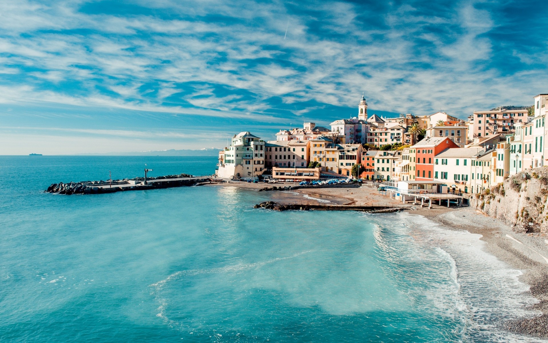 italy sea water travel seashore ocean vacation tourism beach sky architecture sight city boat shore building resort bay outdoors scenic cinque terre lanscape