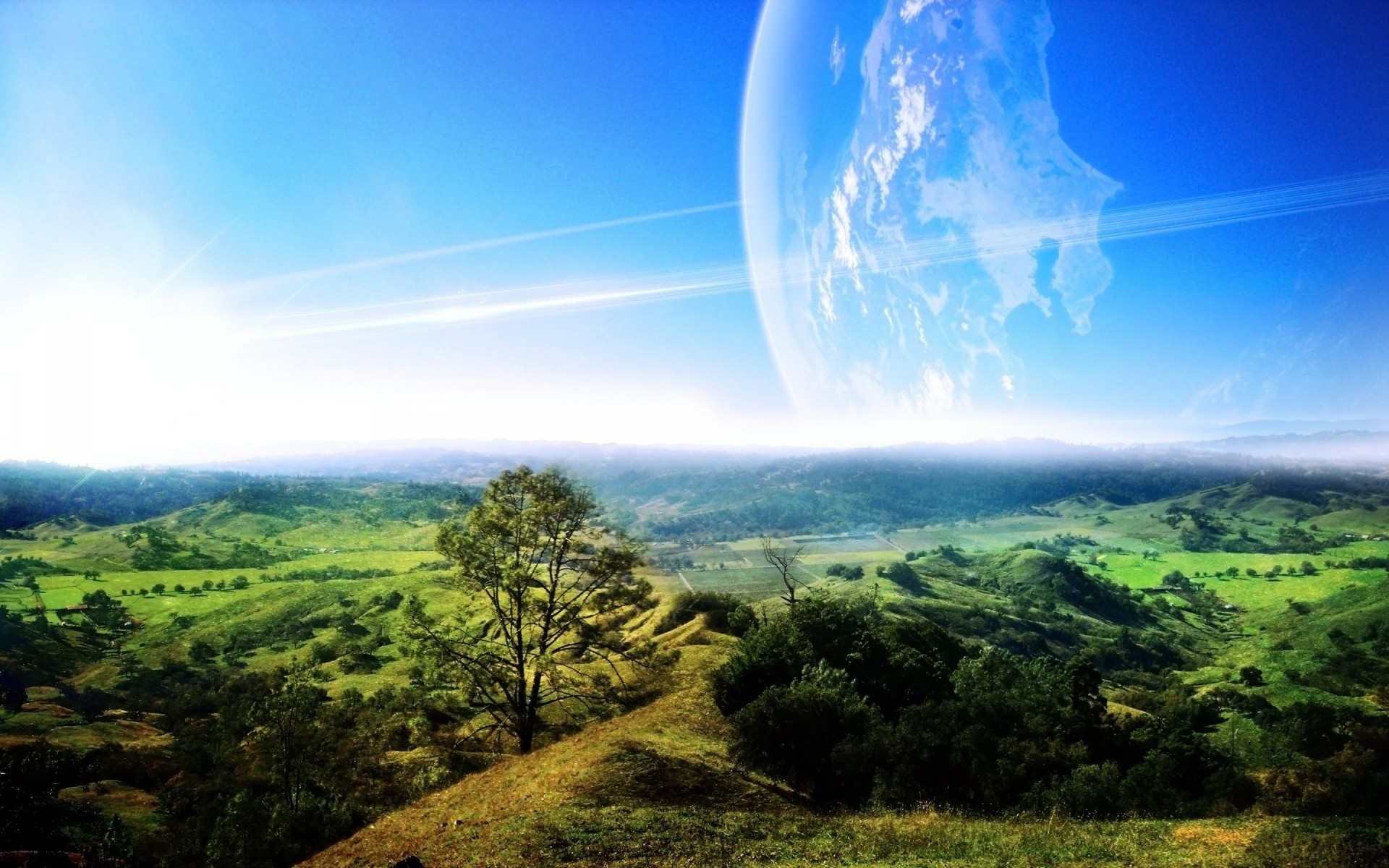 sommer landschaft natur himmel berge reisen baum landschaftlich schön spektakel hügel gras umwelt im freien mond