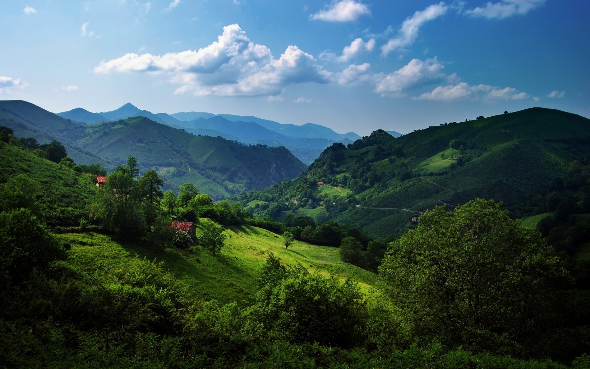 spain mountain nature landscape travel hill outdoors tree sky wood valley summer grass cropland fog mountains