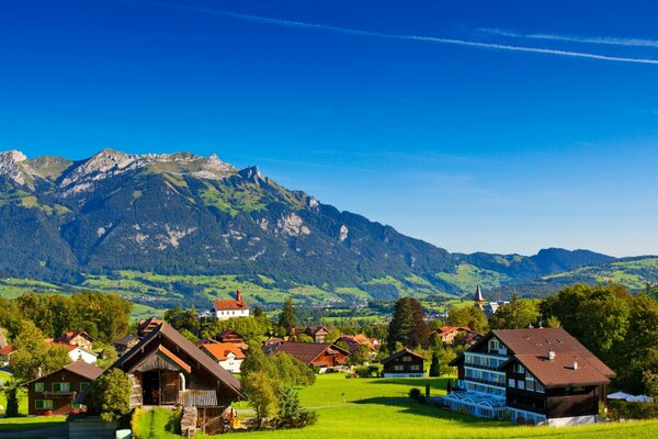 Beautiful village in the mountains