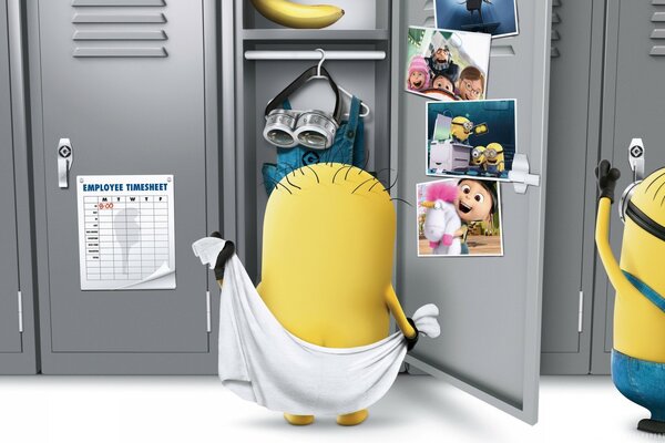 Cartoon frame with funny minions