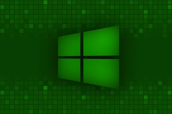 Windows logo on a green background