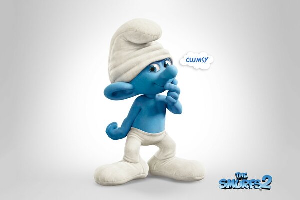 The blue Smurf is up to something to do