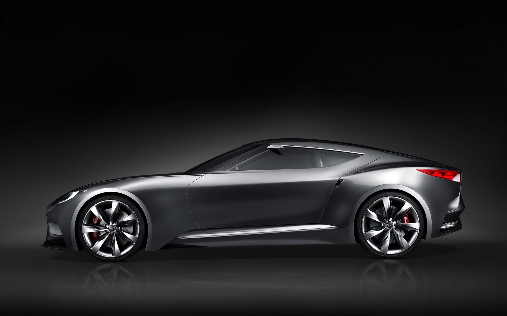 concept cars auto automobil räder auto coupé mittags schnell limousine fahren schwarz hyundai-konzept