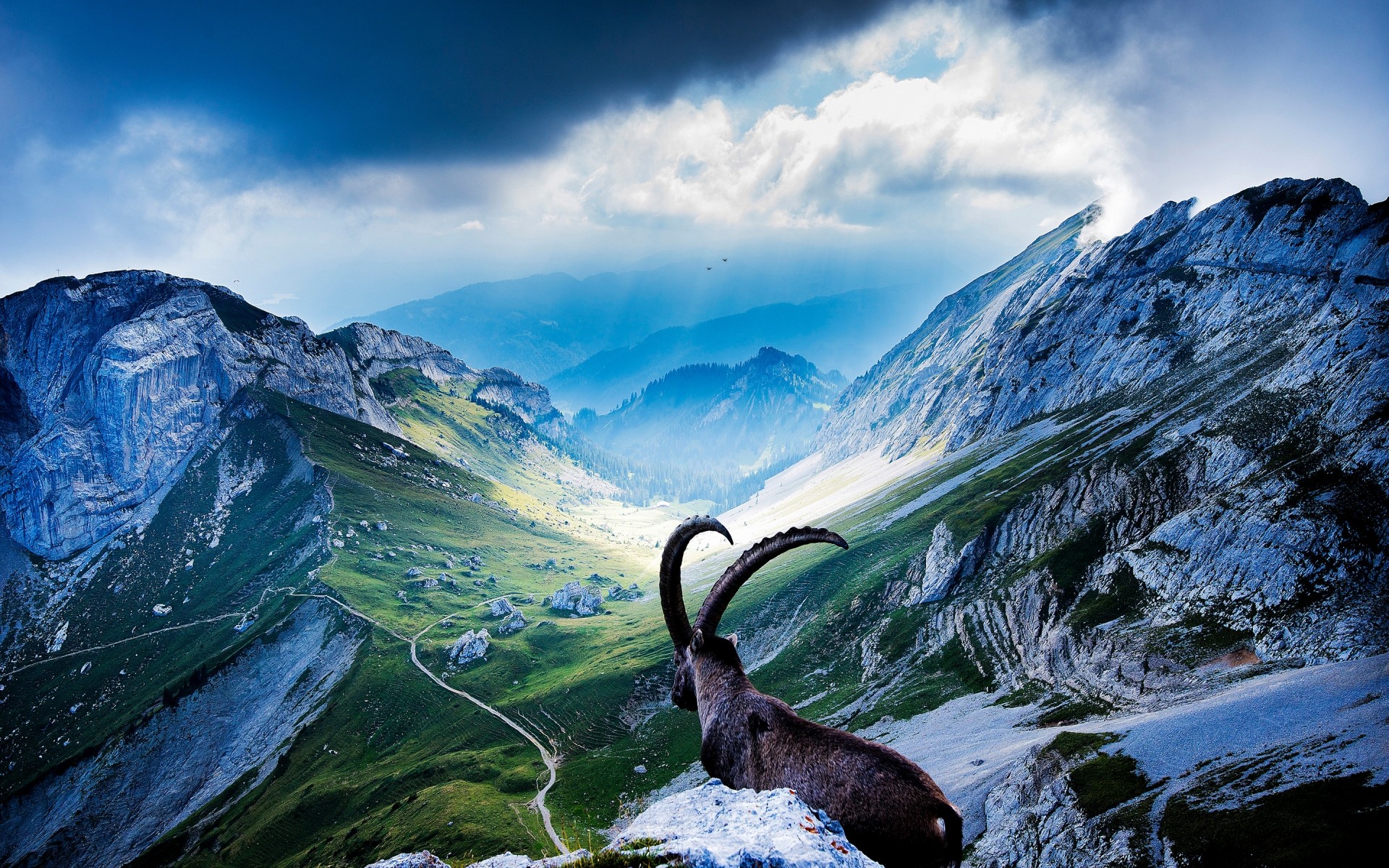 landscapes mountain landscape nature travel snow sky rock scenic outdoors cloud mountain peak water goat mountains clouds