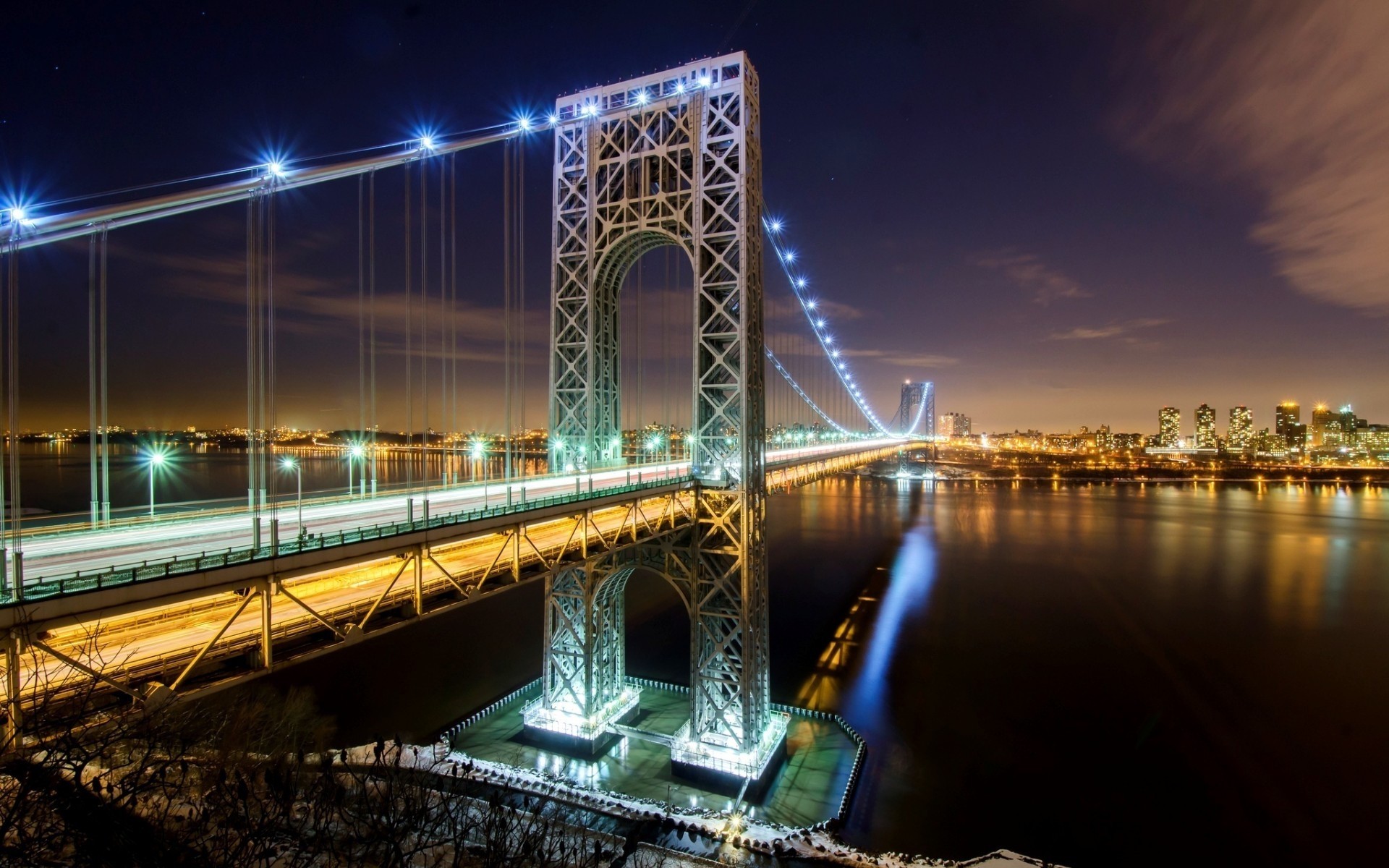 usa brücke wasser stadt fluss reisen sonnenuntergang architektur dämmerung himmel reflexion urban abend haus licht innenstadt stadt dämmerung verbindung new york usa george washington bridge