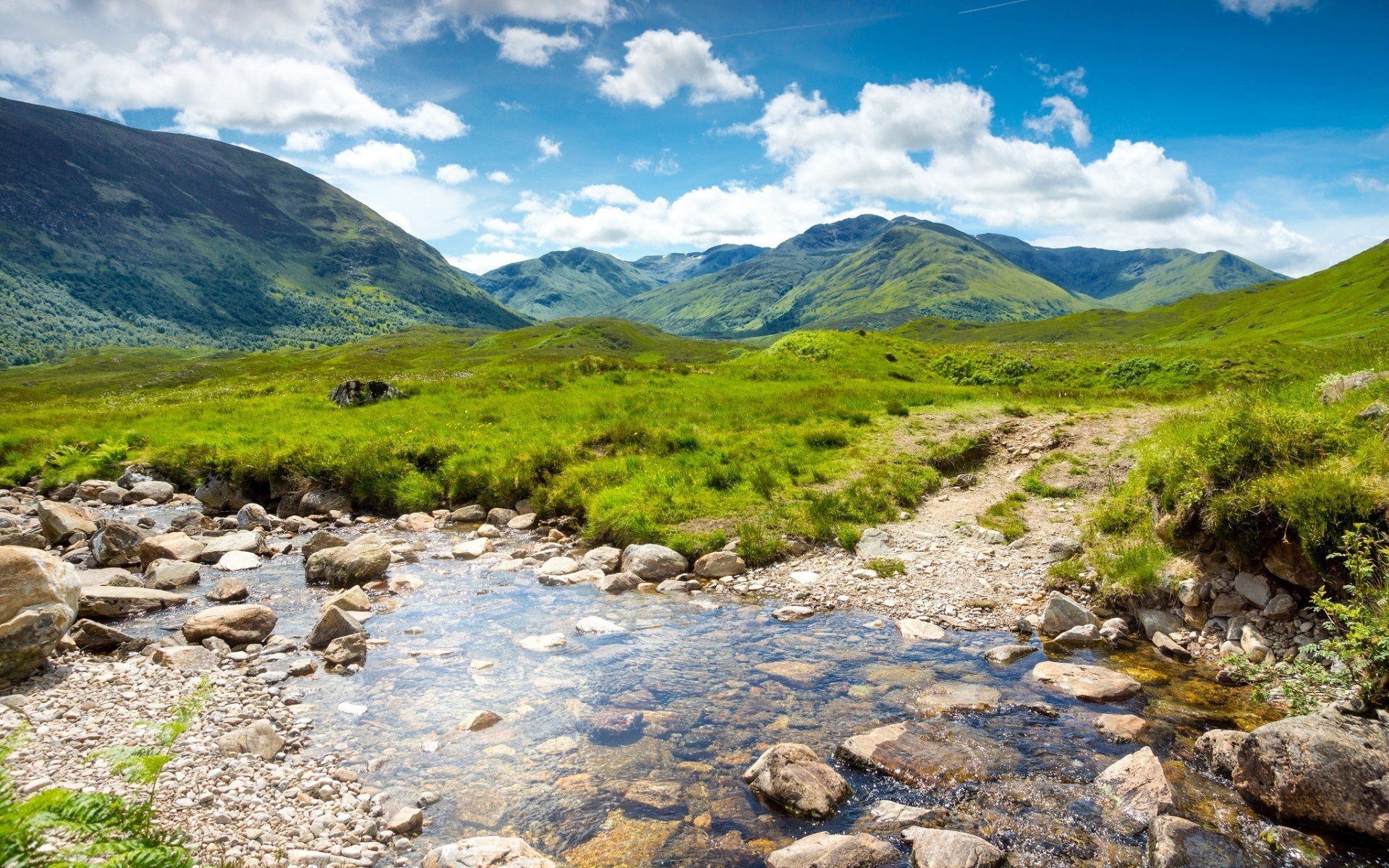 英国 风景 自然 山 天空 旅游 水 户外 岩石 夏天 草 山谷 风景 山 河 英国 苏格兰 山