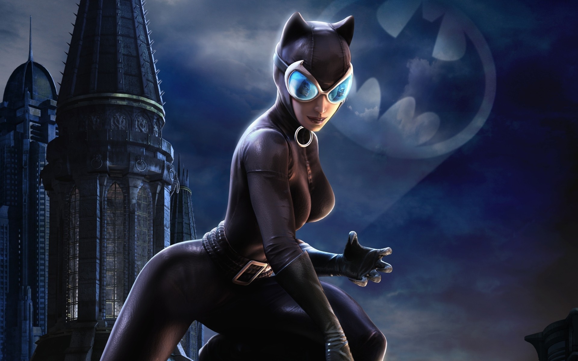 cartoons adult woman one portrait man dark catwoman