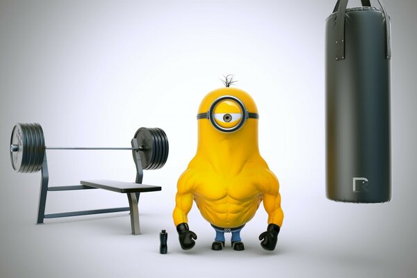 Ein lustiger Bodybuilder und ein sehr lustiger Cartoon