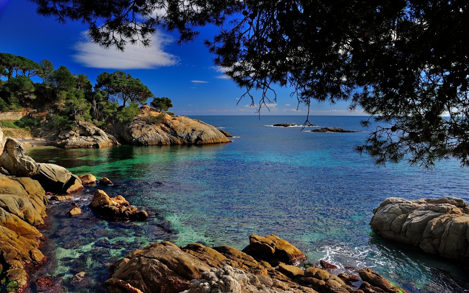 spain water travel seashore beach sea nature sky ocean rock tropical landscape summer sun seascape vacation island scenic outdoors sunset costa brava catalonia mediterranean sea