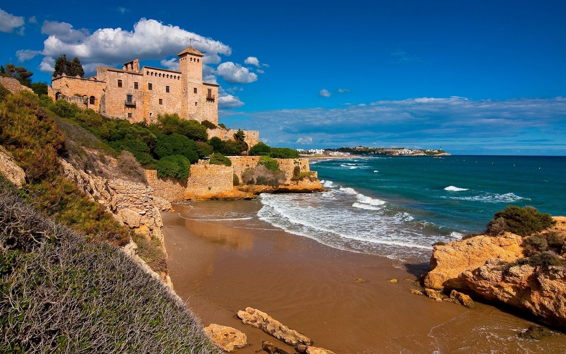 spain water travel seashore sea beach outdoors ocean sky architecture rock daylight landscape costa dorada tarragona