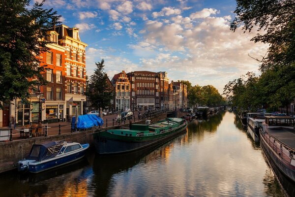 Boats on the river channel