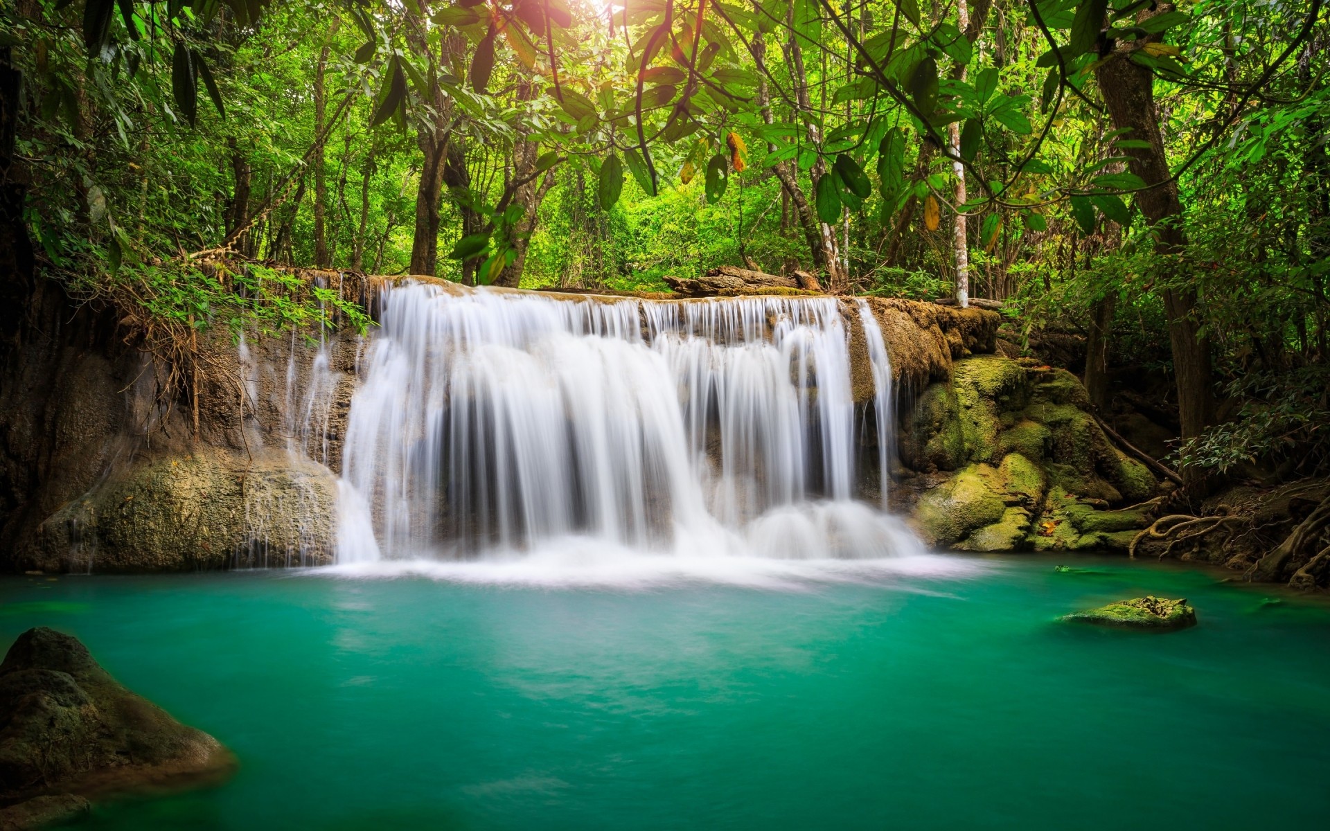 landscapes water waterfall nature wood stream river leaf rock cascade motion flow purity outdoors travel tropical wet fall creek wild forest landscape