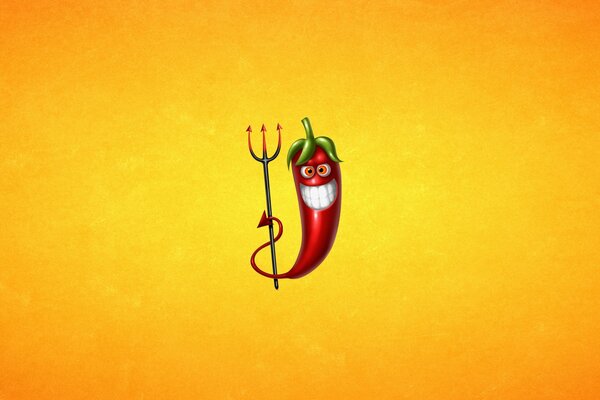 Funny wallpaper with a smiling red pepper