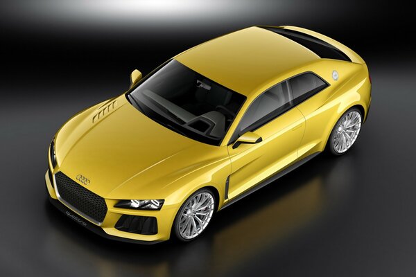 Voiture d Audi comme un poulet jaune