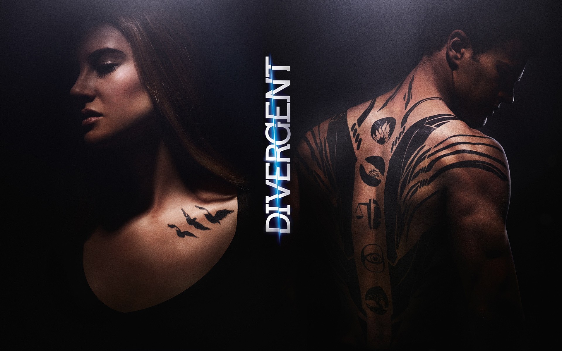 movies adult portrait dark shadow tattoo woman fashion man light love one divergent