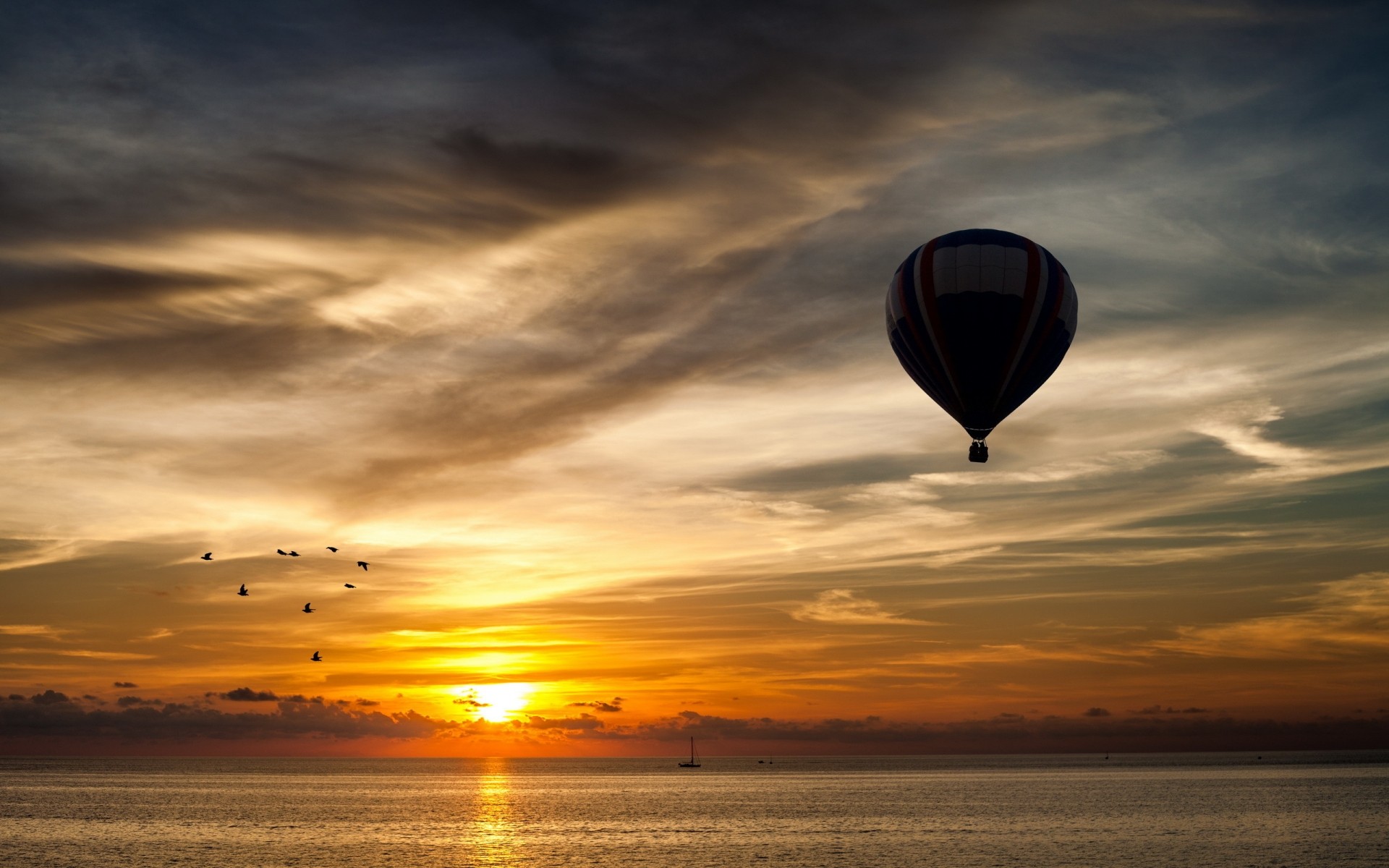 landscapes sunset sun dawn dusk evening sky water balloon landscape