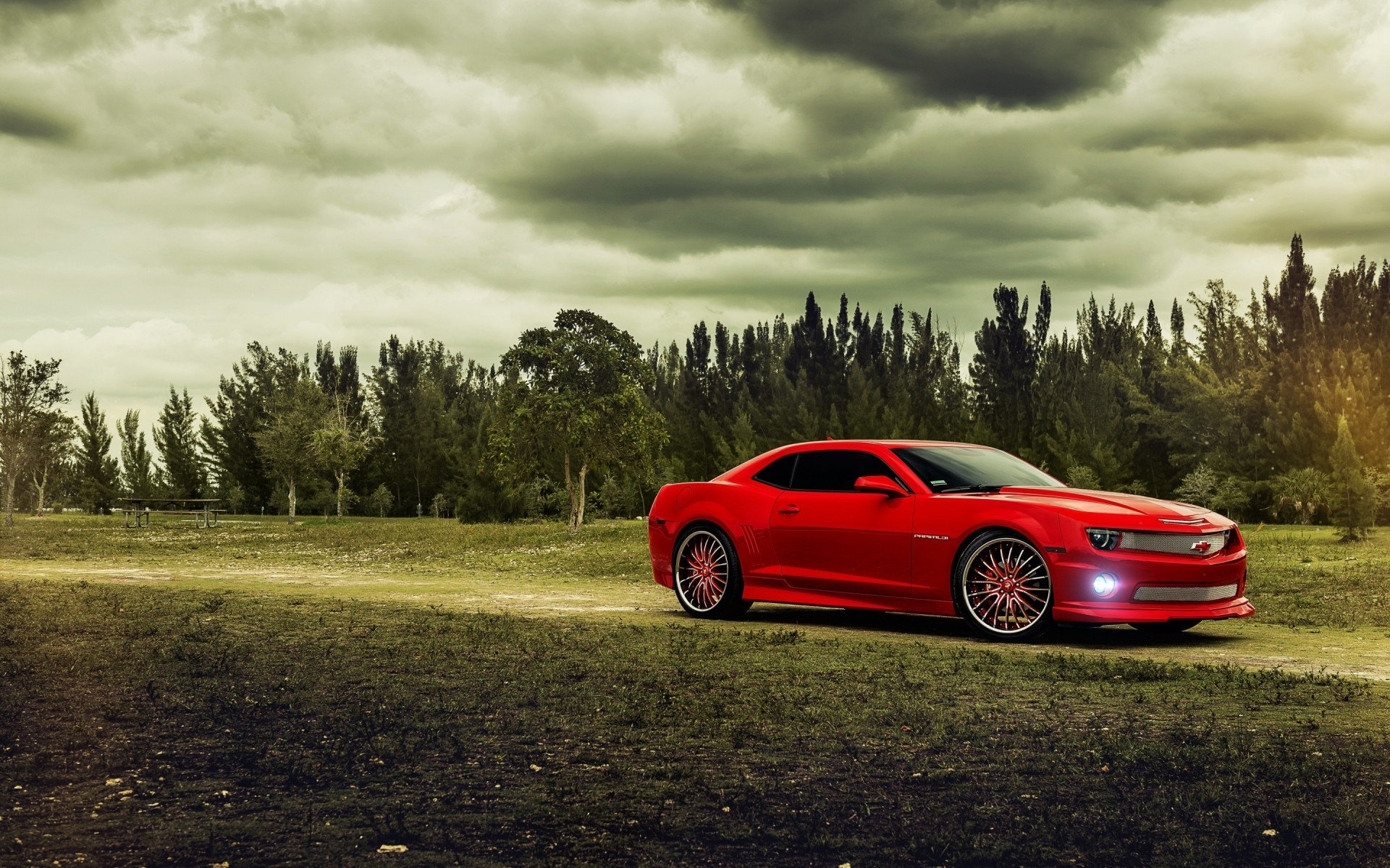 chevrolet car landscape grass vehicle sunset chevrolet camaro