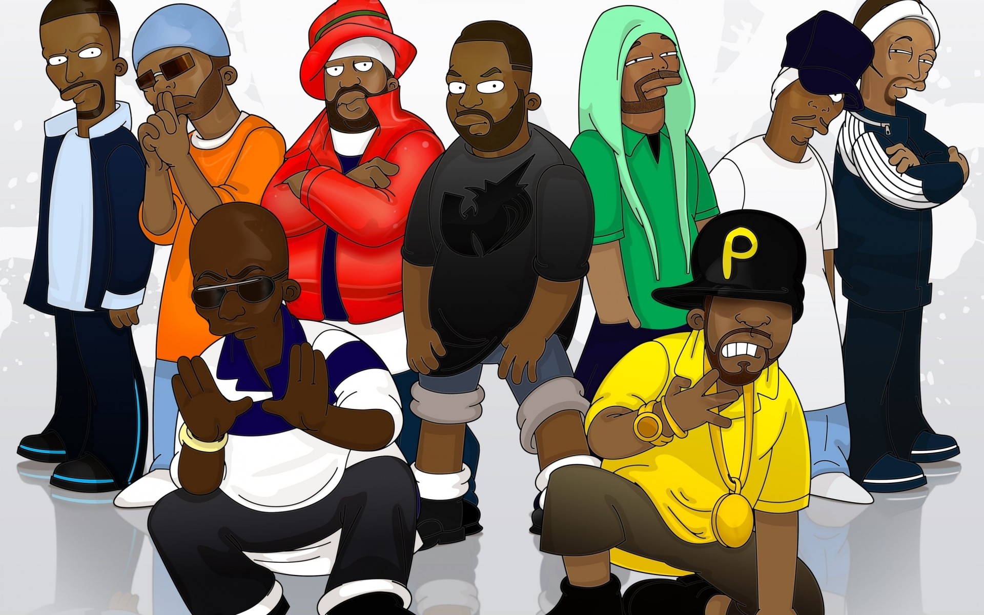 bands illustration man sketch woman uniform wu-tang clan