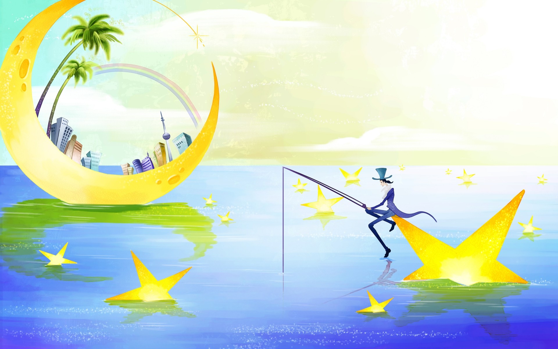 drawings water sky illustration nature travel ball-shaped planet ocean sun sea summer graphic desktop tree tropical environment fair weather landscape moon outdoors funny background world