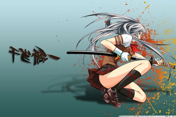 Anime girl with a sword