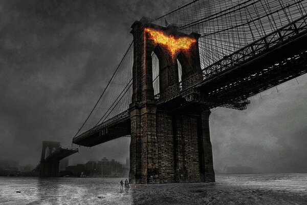 The bridge is burning the picture is beautiful