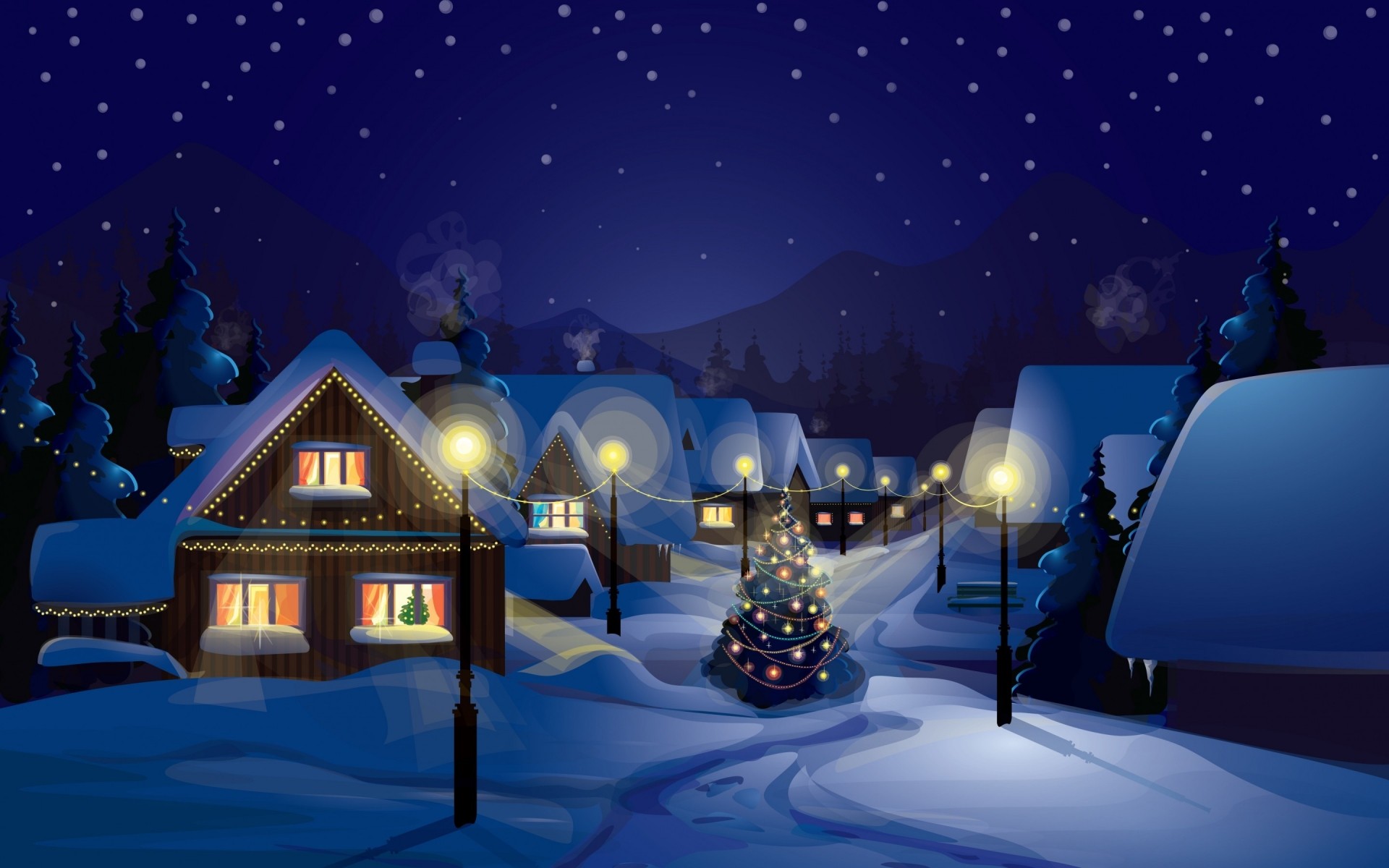 winter moon evening snow light travel sky outdoors landscape dusk chirstmas lights christmas ornaments