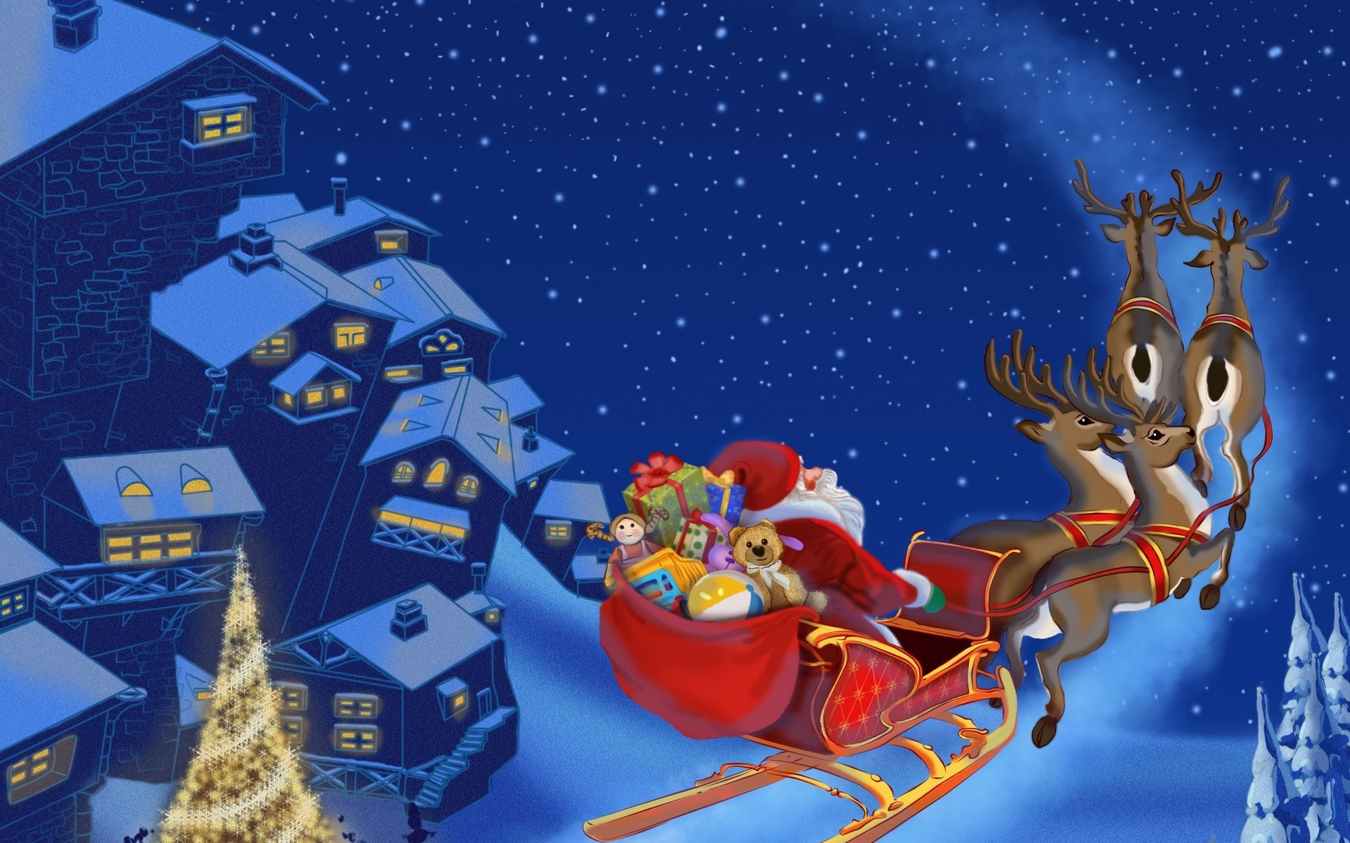 natale luna pesce illustrazione divertimento inverno schizzo regali cervi neve 2015 natale